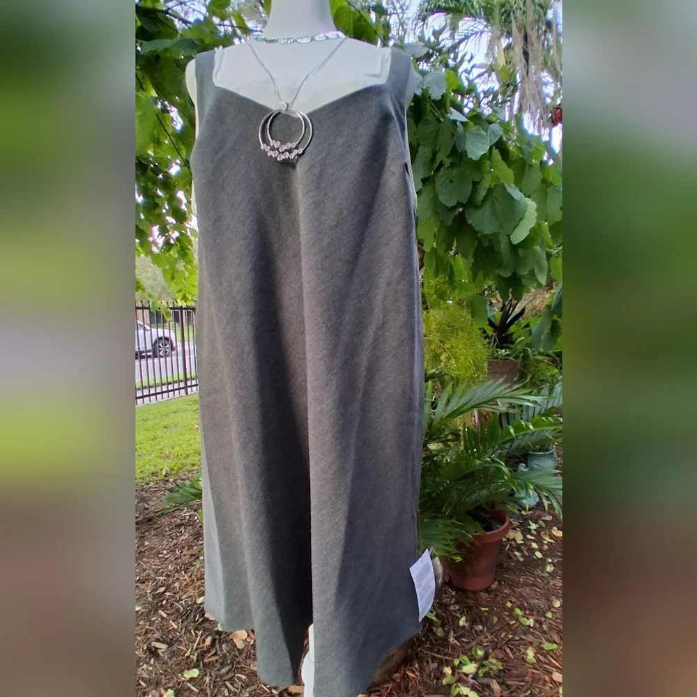 🔥NWT ASOS Gray White Sleeveless Midi Slip Dress Size 12 - Picture 3 of 11